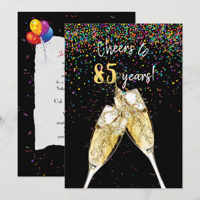 Invitación 85.ª fiesta de cumpleaños (Anverso / Reverso)