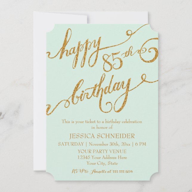 Invitación 85°, 85° aniversario de celebración (Anverso)