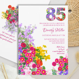 Invitación 85 años de elegancia de flores de jardín - 85º cum