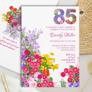 Invitación 85 años Elegant Garden Floral – Cumpleaños 85