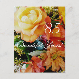 Invitación 85 años hermosos!-Cumpleaños/Rosas Amarillas Bouqu