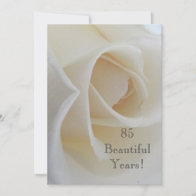 Invitación 85 hermosos años de celebración de cumpleaños/Rosa (Anverso)