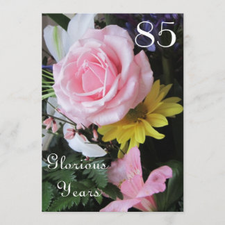 Invitación 85o ¡Celebración del cumpleaños! - Ramo color de