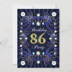 Invitación 86.ª fiesta de cumpleaños con masas de joyas