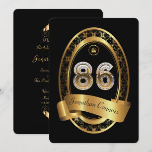 Invitación 86, hombre de fiesta de cumpleaños, color elegante