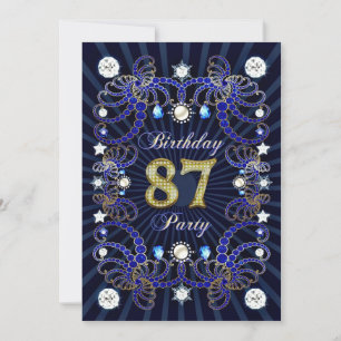 Invitación 87.ª fiesta de cumpleaños con masas de joyas
