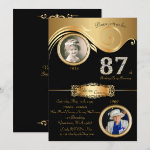 Invitación 87.o, mujer 87.a, art déco elegante del