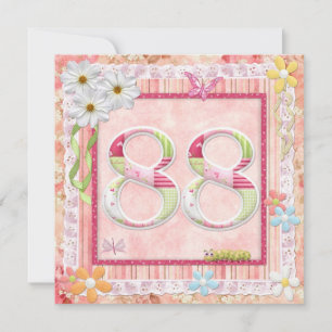 Invitación 88.ª fiesta de cumpleaños estilo scrapbooking