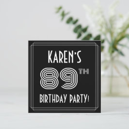 Invitación 89ª fiesta de cumpleaños: Art Deco Style con nombr