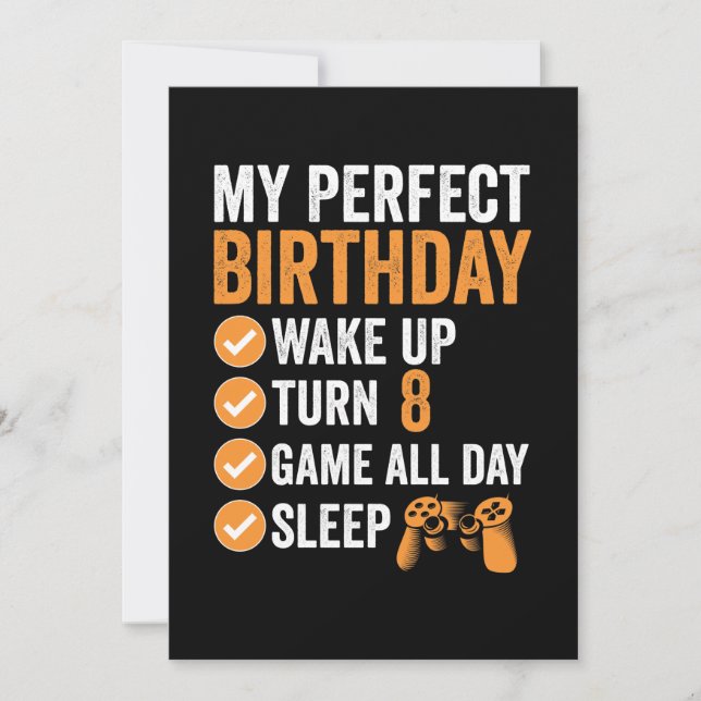 Invitación 8.ª Vuelta 8 Mi Perfecto Juego de Cumpleaños (Anverso)