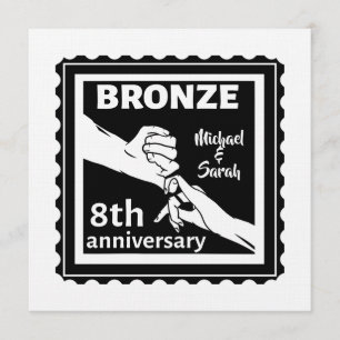 Invitación 8.º aniversario boda regalo tradicional bronce