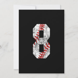 Invitación 8.º cumpleaños Béisbol Gran Número Ocho Años