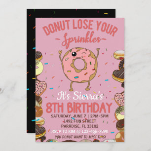 Invitación 8.º Cumpleaños Donut Pierde Tus Chicas Rociculante