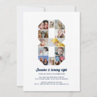 8.º cumpleaños número 8 Collage de fotos Personali