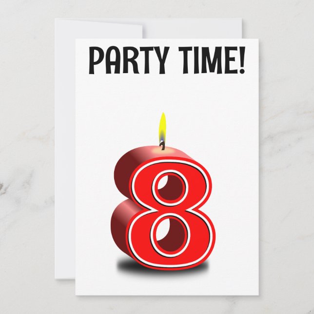 INVITACIÓN 8.º CUMPLEAÑOS PERSONALIZADO (Anverso)