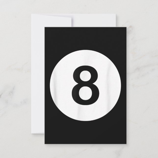 Invitación 8 bolas de billar, regalo de amante de tiburón (Anverso)