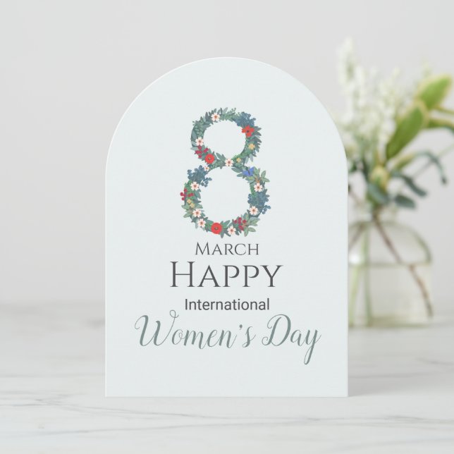 Invitación 8 de marzo Día Internacional de la Mujer (Anverso de pie)