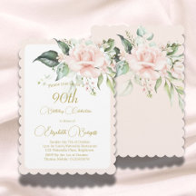 90.ª acuarela Pink Floral Elegante