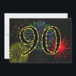 Invitación 90.ª fiesta de cumpleaños<br><div class="desc">Un elegante fiesta de fuegos artificiales hace de esto una elegante invitación a una fiesta de cumpleaños número 90. Rellene los detalles para personalizar.</div>
