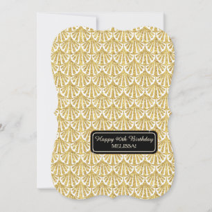 Invitación 90.ª Fiesta de Cumpleaños Glam Great Gatsby Style