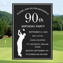 90.ª Fiesta de Cumpleaños Golf Black Par Adult Gol