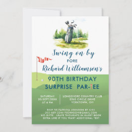 Invitación 90.ª fiesta de cumpleaños sorpresa Tema masculino 