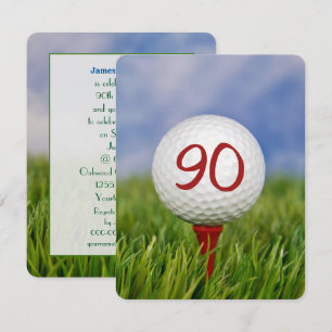Invitación 90.ª fiesta de cumpleaños Tema de golf