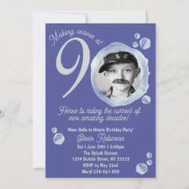 Invitación 90.ª foto de fiesta de cumpleaños de la burbuja az