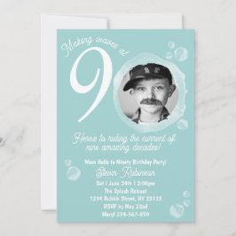 Invitación 90.ª foto de la fiesta de cumpleaños de la burbuja