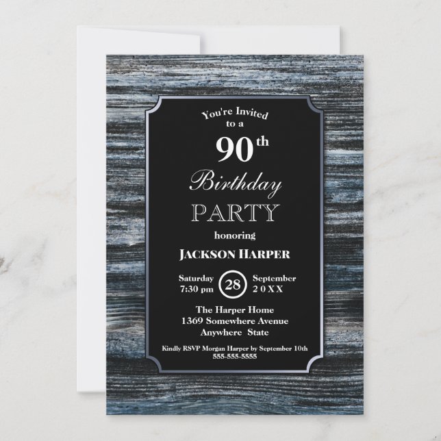 Invitación 90.ª Madera de Cumpleaños (Anverso)