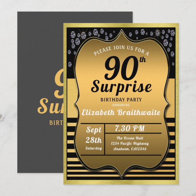 Invitación 90.º Fiesta de la sorpresa del oro negro (Anverso / Reverso)