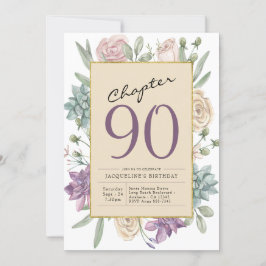 Invitación 90.º Fiesta de la sorpresa floral de cumpleaños