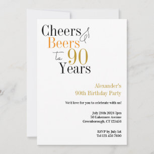 Invitación 90 Alegres y cervezas Fiesta mínimo
