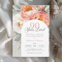 90 años amor Floral femenina 90 cumpleaños