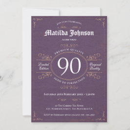 Invitación 90 Años de edad a lavanda perfectiana