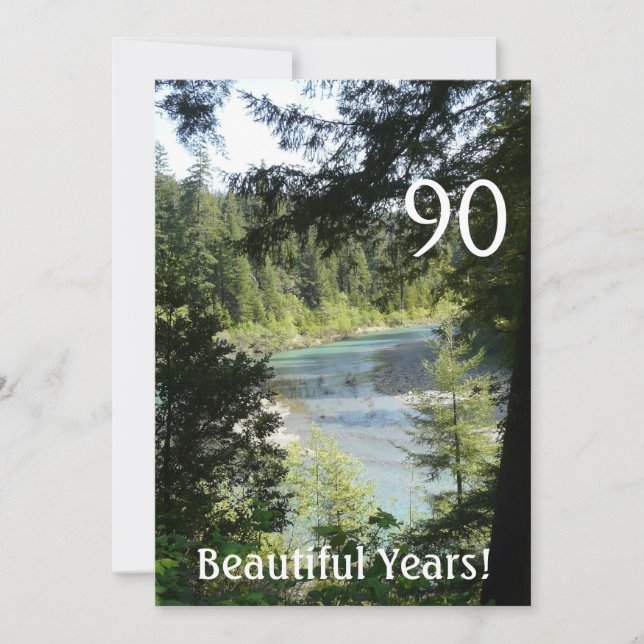 Invitación 90 años hermosos!-Cumpleaños+Lago Woodland (Anverso)