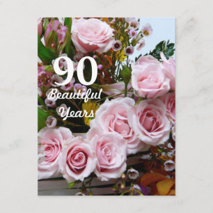 Invitación ¡90 años hermosos! - Fiesta de cumpleaños/rosas
