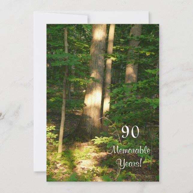 Invitación 90 años memorables/celebración de cumpleaños-hombr (Anverso)