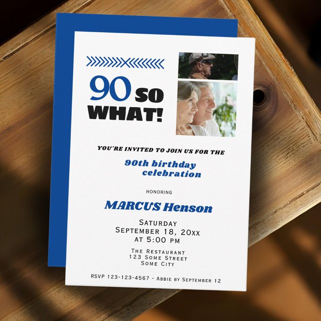Invitación 90 Así que qué divertido cumpleaños número 90 (Subido por el creador)