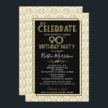 Invitación 90 cumpleaños Art Deco Gatsby rugiendo cumpleaños<br><div class="desc">Invitación de cumpleaños de adultos de gran gatsby de cumpleaños Art Deco de cumpleaños de 1920 - Para personalizar, haga clic en el botón "Personalizar it" y utilice la herramienta de diseño para modificar esta plantilla. Se pueden modificar todos los tamaños de texto, texto y texto. >> Para documentos más...</div>