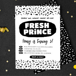 Invitación 90 cumpleaños de hip hop, Fiesta de rap príncipe f