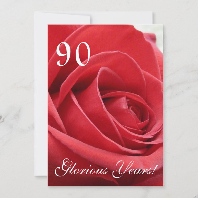 Invitación ¡90 gloriosos años!-Celebración de cumpleaños (Anverso)