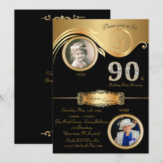 Invitación 90,Nochevieja Mujer 90,elegante deco artístico,neg