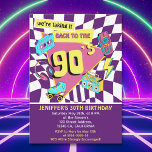 Invitación "90's Retro Birthday 30th Vintage Vibes<br><div class="desc">Step back to the 90s with this retro-inspired birthday invitation! Featuring iconic elements like cassette tapes,  skates,  vintage cell phones,  and recorders,  this invitation sets the perfect vibe for a throwback celebration. Ideal for anyone who loves the nostalgia of the 90s!"</div>
