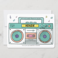 90's Totally Rad Boombox Tema de la música cumplea