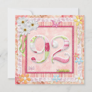 Invitación 92.ª fiesta de cumpleaños estilo scrapbooking