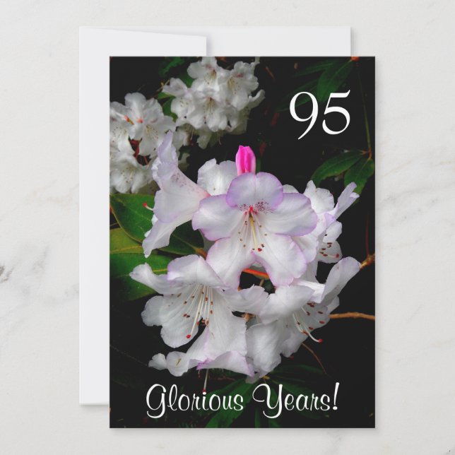 Invitación 95.ª Celebración de cumpleaños/Elegantes Azaleas R (Anverso)