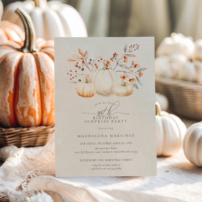 Invitación 95.ª Fiesta de sorpresa de cumpleaños calabaza bla (Subido por el creador)