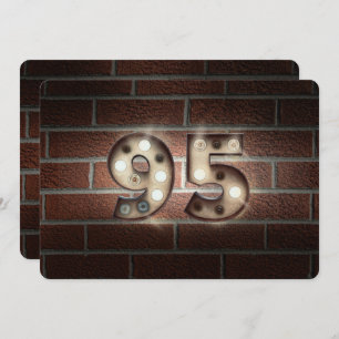 Invitación 95.ª luz de marquesina de cumpleaños en ladrillo