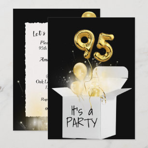 Invitación 95.º Balón De Oro De Cumpleaños En Caja Blanca